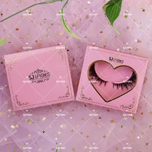 3D Фирменная торговая марка, искусственная норка, розовый цвет, в форме сердца, розовая коробка для ресниц