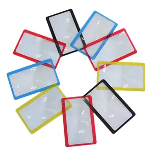 1pc Portable 3X Magnification Magnifier Full Page Reading Aid Lens Magnifier Sheet Pocket Credit Card Size PVC Magnifying Glass