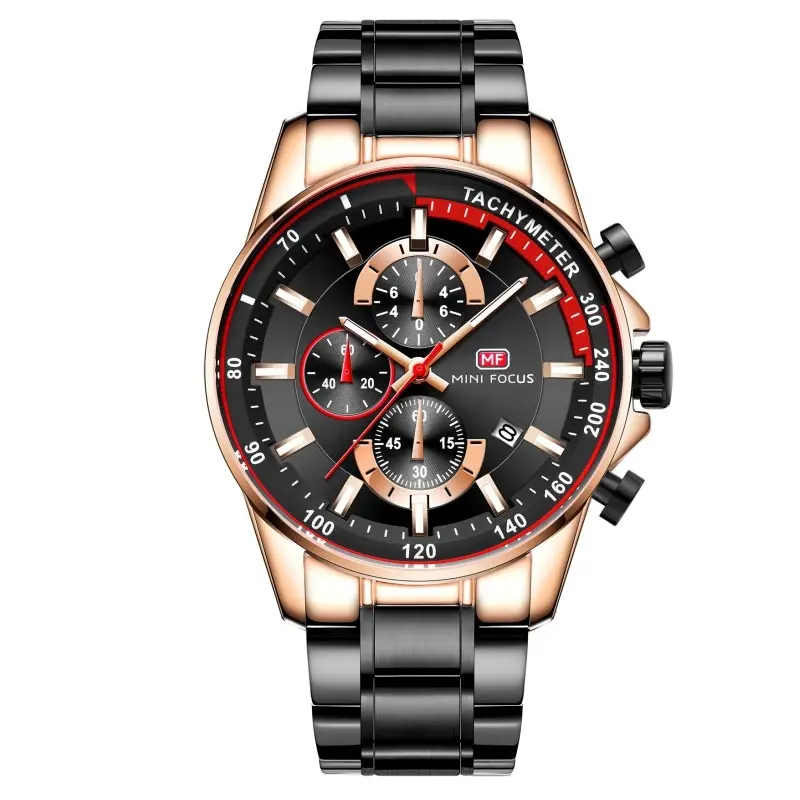 Mini focus 0218-Reloj de acero inoxidable para hombre, reloj masculino con logotipo personalizado, grande, hecho en prc, fecha automática, 3 ATM, resistente al agua