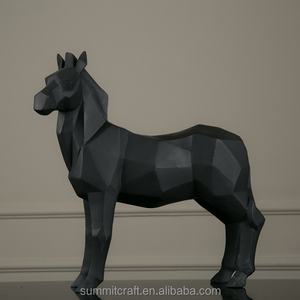 Statue de cheval en résine, cm, moderne noir et blanc, artisanal, statue blanche - Product Image 2