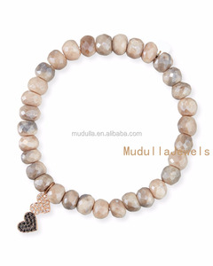 BM25190 Nuevos diseños Joyería de moda Lovely CZ Micro Pave Charm Gemstone Bead Bracelet Stacking Arm Party Pulseras - Product Image 3