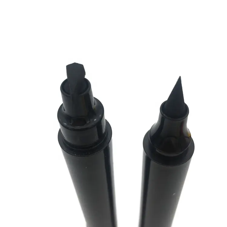 ปากกาอายไลเนอร์แบบ2 in 1กันน้ำเครื่องสำอางสีดำของเหลวได้อย่างรวดเร็วแห้งตัวอย่างฟรี