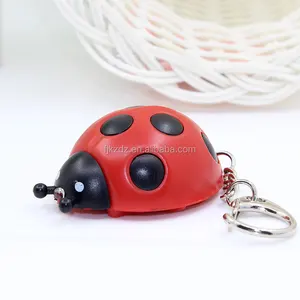 Promotional Nice Seven-spotted Ladybug Shape Lighting keychain with Sound keychain Led Light