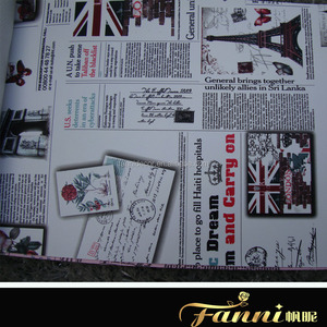 Newspaper estilo retrô couro falso tecido, bandeira dos eua impresso do jornal couro pvc impresso couro sintético - Product Image 3