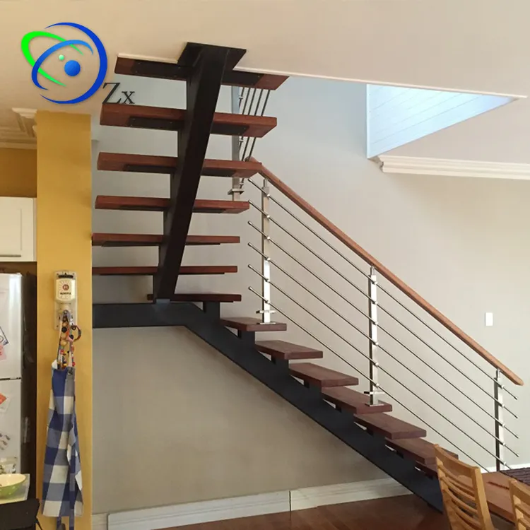 High Quality Surface Finish Mirror Staircase Loft Indoor Structure Modern Steel Stairs