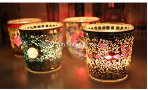 2015 المعاد تدويرها فسيفساء الزجاج الجرار للشموع اكواب الشمع الزجاجية والأغطية - Product Image 6
