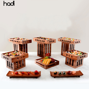 Hotel forniture ristorazione elevazione decorativo di esposizione di prodotti di <span class=keywords><strong>legno</strong></span> dessert buffet del banco di mostra/buffet riser <span class=keywords><strong>in</strong></span> Guangzhou - Product Image 3