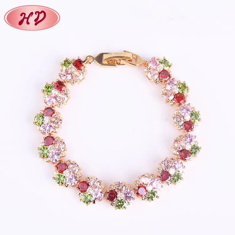 Lady Copper Alloy Fashion Gold Hand Chain Druzy Bracelet