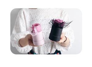 โลโก้ที่กำหนดเอง <span class=keywords><strong>Mini</strong></span> ดีบุกขนาดเล็กที่มีสีสันรอบช่อดอกไม้กล่องหรูหรา Rose Flower กล่องบรรจุภัณฑ์กระดาษ