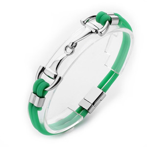 Bracelet crocodût en cuir véritable et Silicone pour cheval, vente en gros, accessoires d'équitation, collection - Product Image 1