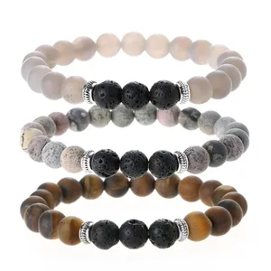 Lava Rock Stone Essential Oil Diffuser Bracelet ,Natural Gemstone Beads Healing Crystal Bracelet