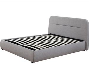 Willsoon-Lit de rangement à gaz rembourré à LED en tissu au design moderne avec ravin concis sur tête de lit king size bett - Product Image 1