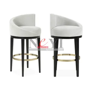 NEYI BC101 custom wood steel leather fabric white high seat bar chair stool for restaurant cafe dining commercial Furniture