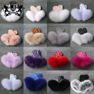 असली लेदर दस्ताने नई आगमन असली चर्मपत्र फर दस्ताने महिलाओं के फैशन शैली फॉक्स फर दस्ताने - Product Image 6