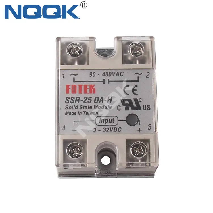 SSR-25DA-H 480V Kontrol Voltase 3-32VDC Fase Tunggal SSR Relay Keadaan Padat