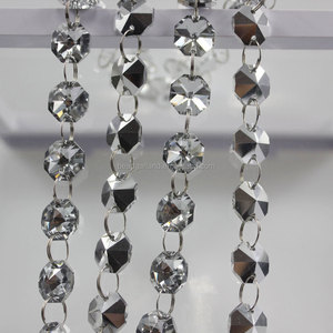 Moda encanto AB pintado plata cristal diamante cuentas Octágono prisma para la boda llevó la lámpara caída - Product Image 1