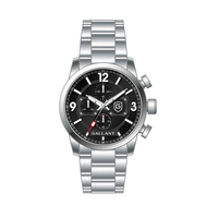 Nouveau design de montre chronographe tout en acier inoxydable avec logo client et chiffres lumineux