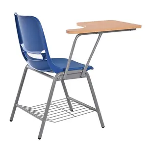Wholesale Cheap University Student Armrest Chair High School Furniture College Classroom Chair With Folded Arm Writing Pad