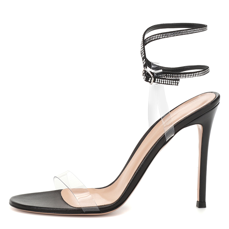 Talons Aiguilles Plateforme 12CM Pour Femmes - Escarpins Ouverts Bout Slingback Sexy Pour Mariage Et Soirée
