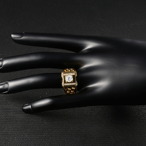 サウジアラビア風豪華金宝石結婚指輪 メンズジュエリー 記念日ギフト - Product Image 5