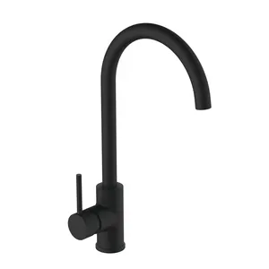 Matt Black Finished Solid Brass Sink Mounted Flexible Kitchen Faucet