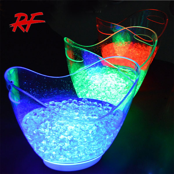 Пластиковый светодиодный ведро для льда с вспышкой и логотипом на заказ