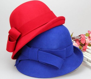 Free shipping high quality 100% multicolour wool made up handmade hat cloche billycock womens wool Felt hats - Product Image 1