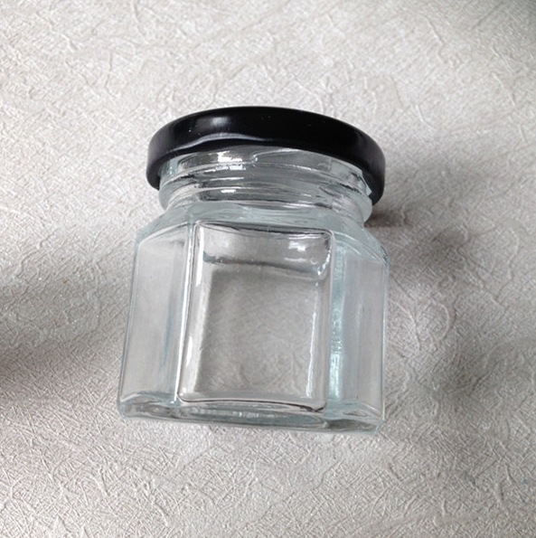 1.5oz mini glass jam honey jar with metal lid