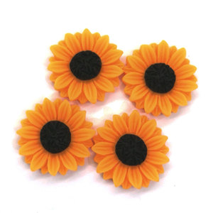 Cabujones de Resina Acrílica de Girasol de 24MM, Planos, Marrones, Florales, Pequeños, Kawaii, Adornos Sueltos para Proyectos DIY - Product Image 4