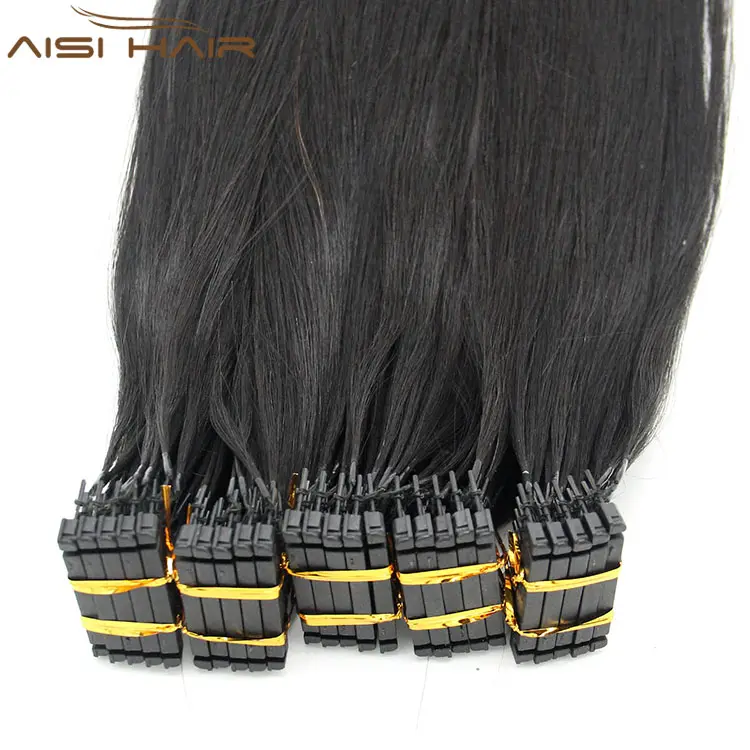 Aisi Hair 2018 Neuankömmling Unverarbeitete doppelt gezogene Nagel haut Ausgerichtetes brasilia nisches Haar 6D Pre Bonded Human Hair Extensions
