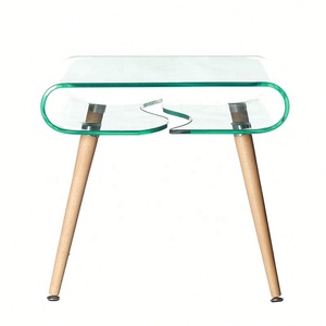 Furniture Design Bent <strong>Glass</strong> Side <strong>Table</strong> Clear <strong>Curved</strong> Bent <strong>Glass</strong> <strong>Table</strong> Small <strong>Table</strong> Factory Sell Directly Price - Product Image 4