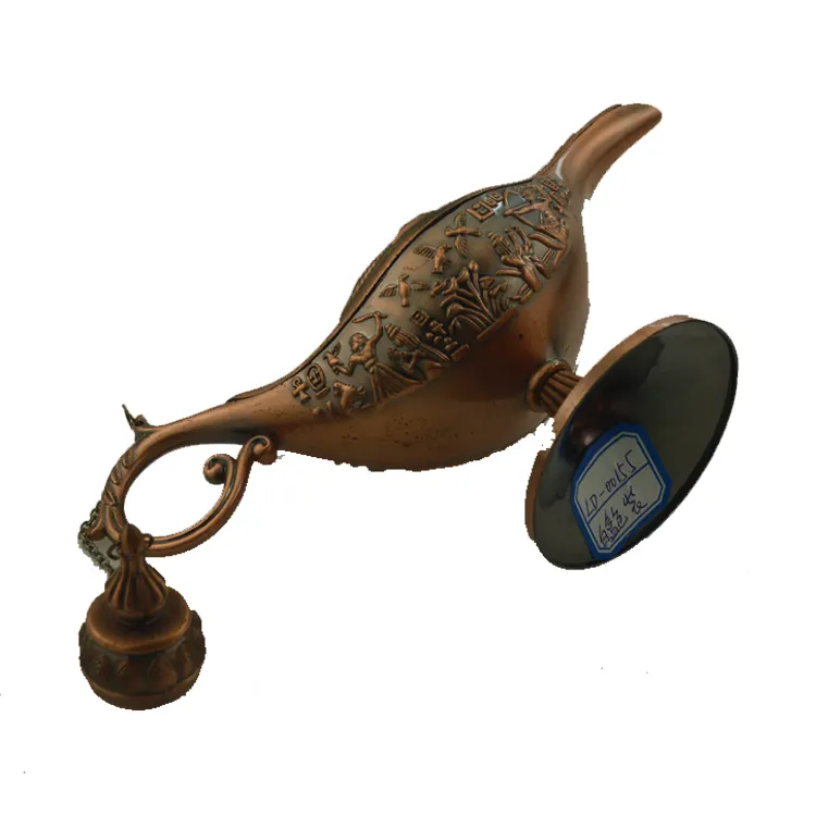 Messing Aladdin Lamp Wierookbrander Genie Lamp Metaal Olie Lamp