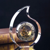 Horloge de table en cristal mécanique transparente K9 HDW en gros pour la décoration de la maison