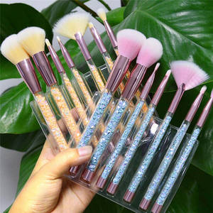 Diseño de lujo 7pcs Diamond Glitter maquillaje cepillo de <span class=keywords><strong>cristal</strong></span> mango maquillaje cepillo conjunto kits + Glitter bolsa de plás - Product Image 3