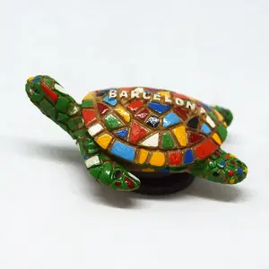 Magnets en résine pour le frigo, autocollant magnétique, décoration de maison, souvenir, espagne, tourisme, mosaïque, tortue