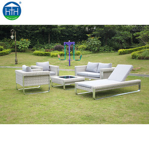 Aluminium Rotan Bankstel L-Vorm Sectionele Patio Lounge Foshan Fabrikant Tuinbanken Leverancier Ander Tuinmeubilair