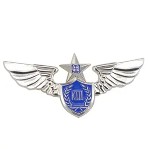 Wholesale customized Metal Badge Wings Angel Pilot Lapel Pin Hard Soft Enamel lapel Pin