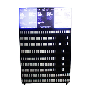 wholesale 9 shelves LED acrylic bottle display chewing tobacco fixturesdisplay unit cabinet with pushers