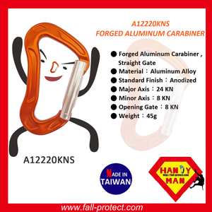 24KN Climbing Forged Straight Gate Aluminum Carabiner - Product Image 3