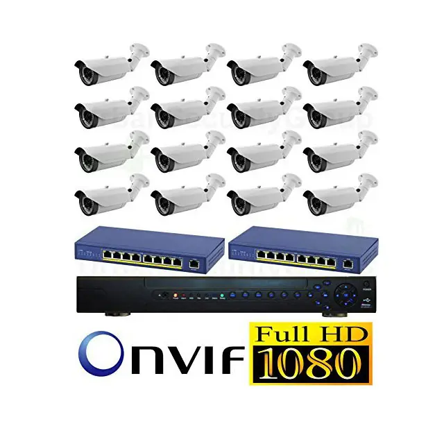 Sunivision Высокое разрешение CCTV видеонаблюдение 1080P HD IP CCTV комплект для самостоятельной сборки 16ch Poe nvr Kit