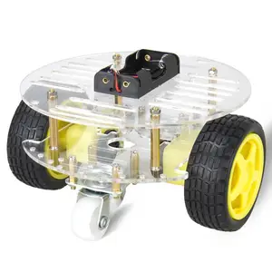 2WD Bulat Menghindari Robot Mobil Chassis Mobil dengan Kode Disk DIY