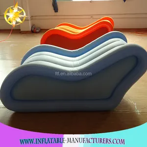 Sofa Tiup Kantor Komersial Keluaran Baru Promosi, Sofa Tiup Berkelompok Biru PVC