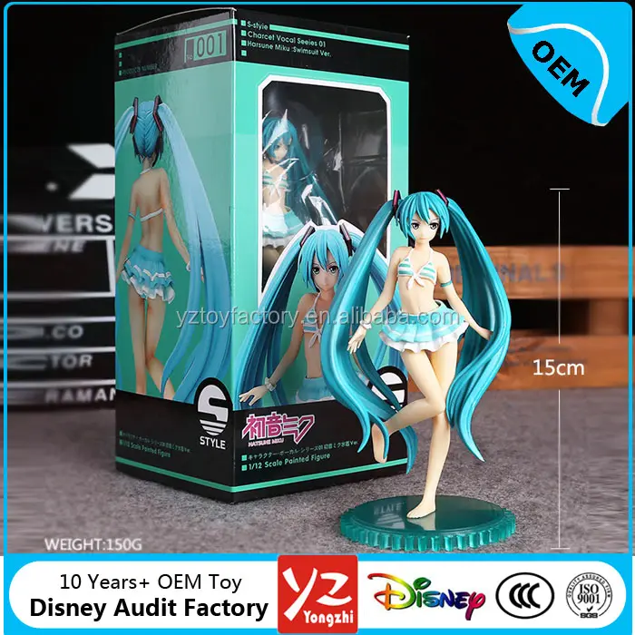 Historieta japonesa hatsune miku anime figura baño diseño