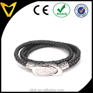 Pulsera de cuero trenzado para hombre y mujer, brazalete de surfista, brazalete largo de cuero, joyería de moda, pulseras de hip hop - Product Image 2