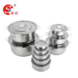 Ensemble de casseroles en acier inoxydable <span class=keywords><strong>pas</strong></span> <span class=keywords><strong>cher</strong></span>, <span class=keywords><strong>10</strong></span> pièces, ensemble de casseroles argentées avec couvercle en acier inoxydable, compatible gaz et induction - Product Image 2