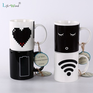 Bán Buôn 11Oz Gốm Ma Thuật Màu Sắc Thay Đổi Cốc Nhiệt Nhạy Cảm Ảnh Thăng Hoa In Ấn Handmade Thiết Kế Đơn Giản Ly Sữa - Product Image 1