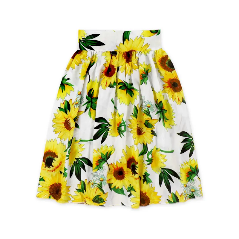 BQ-043-HXG Baru Bayi Lucu Fashion Mewah Rok Desain Baru Anak Sunflower Cetak Gadis Rok