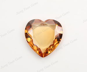 Gran tamaño 19 * 19 mm corazón agujero adecuado para collar champane zircon gemas sueltas - Product Image 4