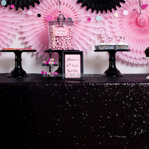 Luchuan <strong>Black</strong> Rectangle Sequin Tablecloth Banquet Party <strong>Table</strong> <strong>Clothes</strong> Sequin Wedding Rectangular <strong>Table</strong> Cloth - Product Image 1