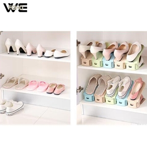 Home <strong>Shoe</strong> Rack Display Folding Double Layer Space-saving Plastic <strong>Shoe</strong> <strong>Shelf</strong> Organizer <strong>Storage</strong> - Product Image 5